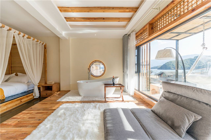 自建房民宿設(shè)計   瀘沽湖敘舊民宿酒店景觀客房設(shè)計方案