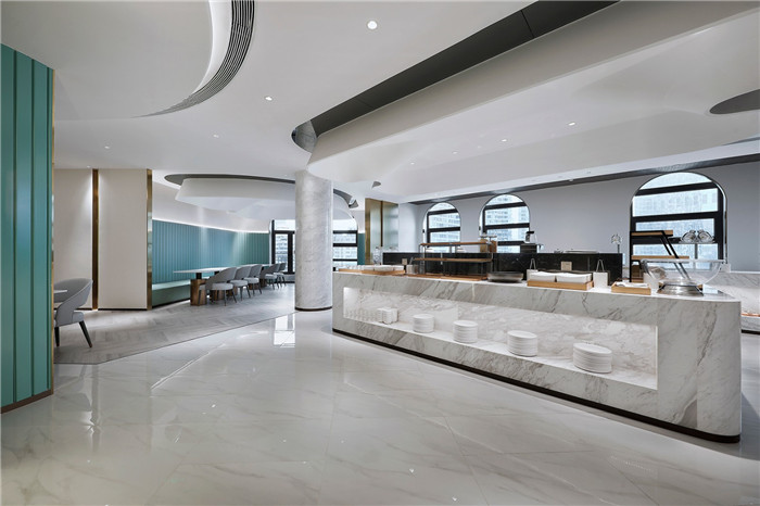 自助餐臺設(shè)計-以山與海為主題的酒店大堂公區(qū)&餐廳改造設(shè)計方案