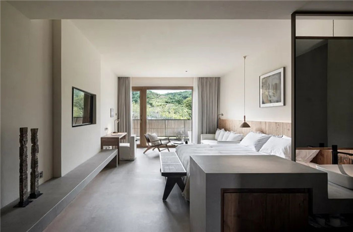 民宿大床房設(shè)計(jì)-回歸山野的純白極簡風(fēng)精品民宿裝修設(shè)計(jì)方案