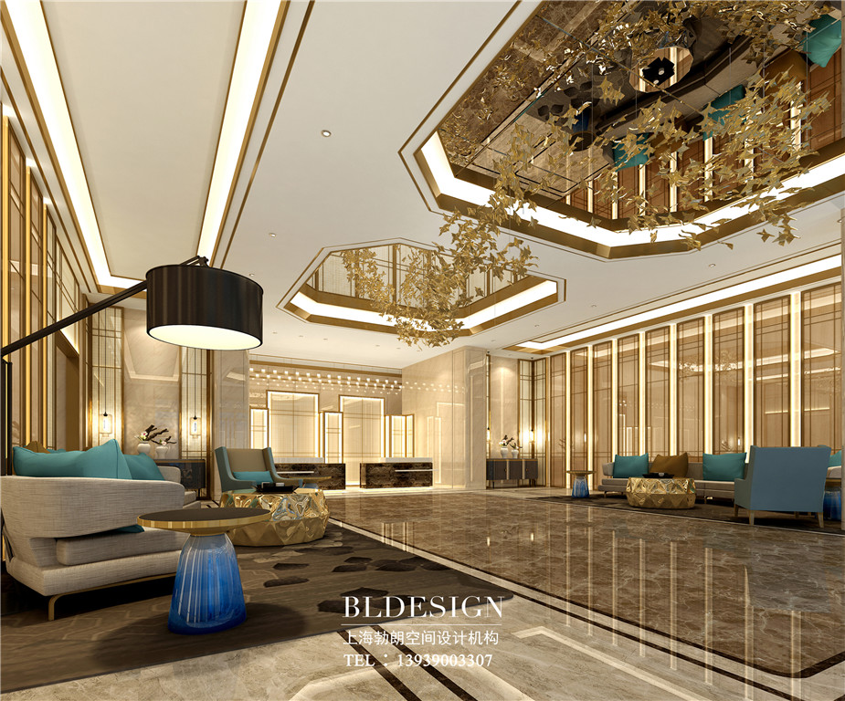 在水一方洗浴酒店接待大廳設(shè)計(jì)方案效果圖