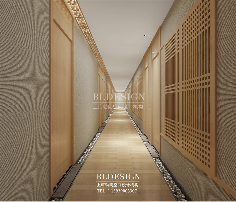 鄭州瀾亭湯泉汗蒸廣場走廊設(shè)計效果圖