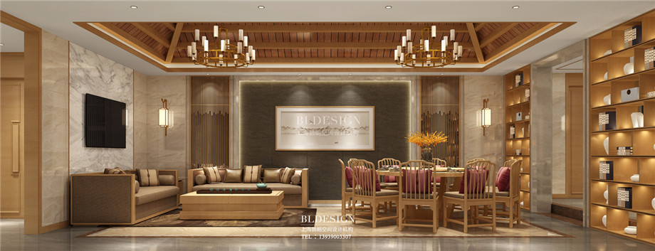 鄭州瀾亭湯泉汗蒸廣場餐廳包房設(shè)計效果圖