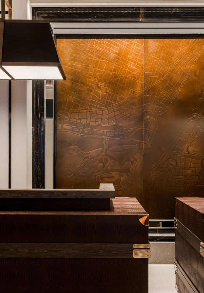 酒店接待臺(tái)設(shè)計(jì)-復(fù)古傳奇  武漢漢口江灘美侖國(guó)際酒店設(shè)計(jì)