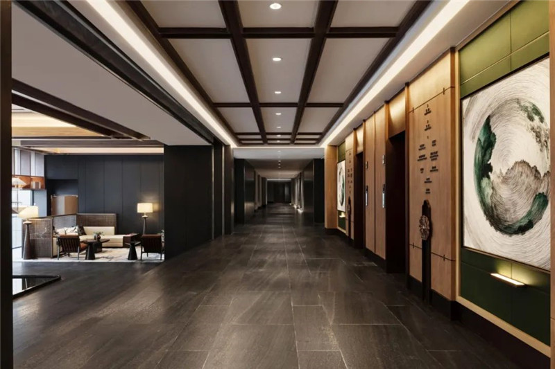 大堂吧設(shè)計-濰坊桂水逸扉新中式五星級酒店設(shè)計案例 大堂吧設(shè)計-濰坊桂水逸扉新中式五星級酒店設(shè)計案例