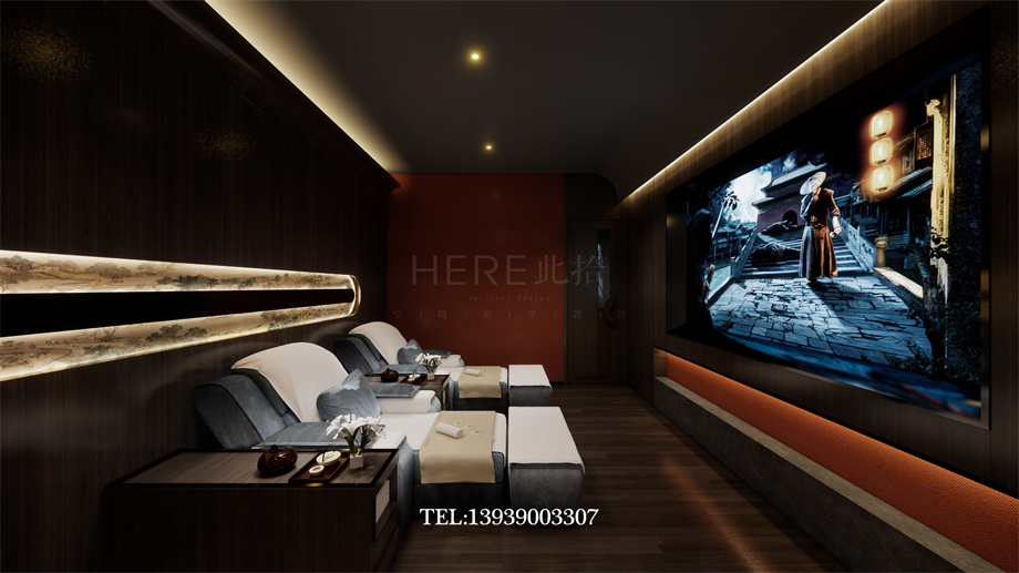 鄭州古悅蘭亭影院式湯泉足道會(huì)所設(shè)計(jì)案例效果圖